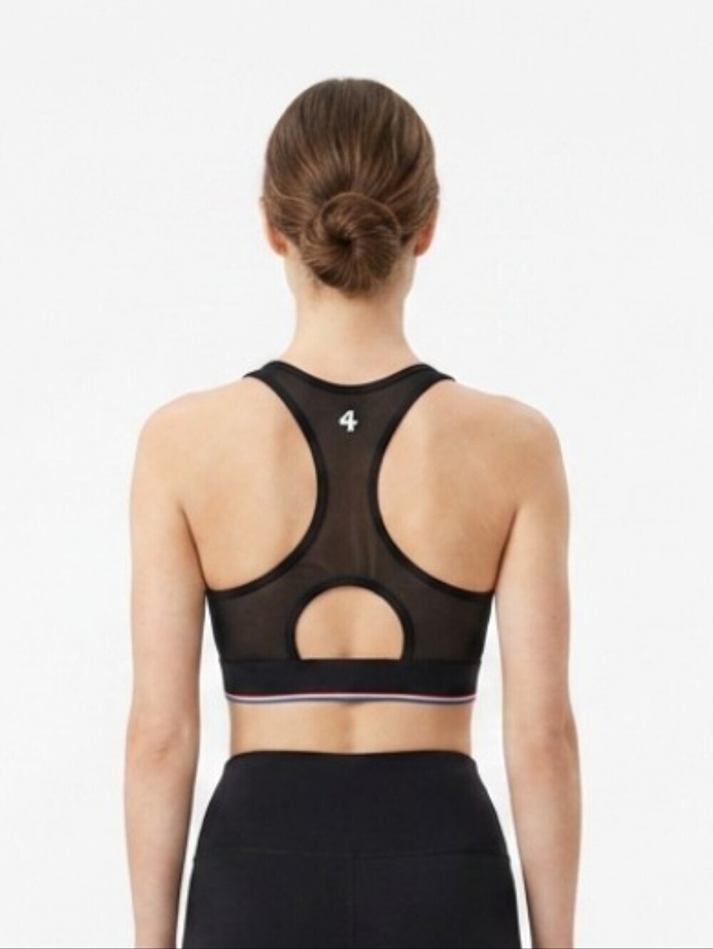 Fourlaps Women's Compression Sports Bra Black Workout Fitness Strappy Size S